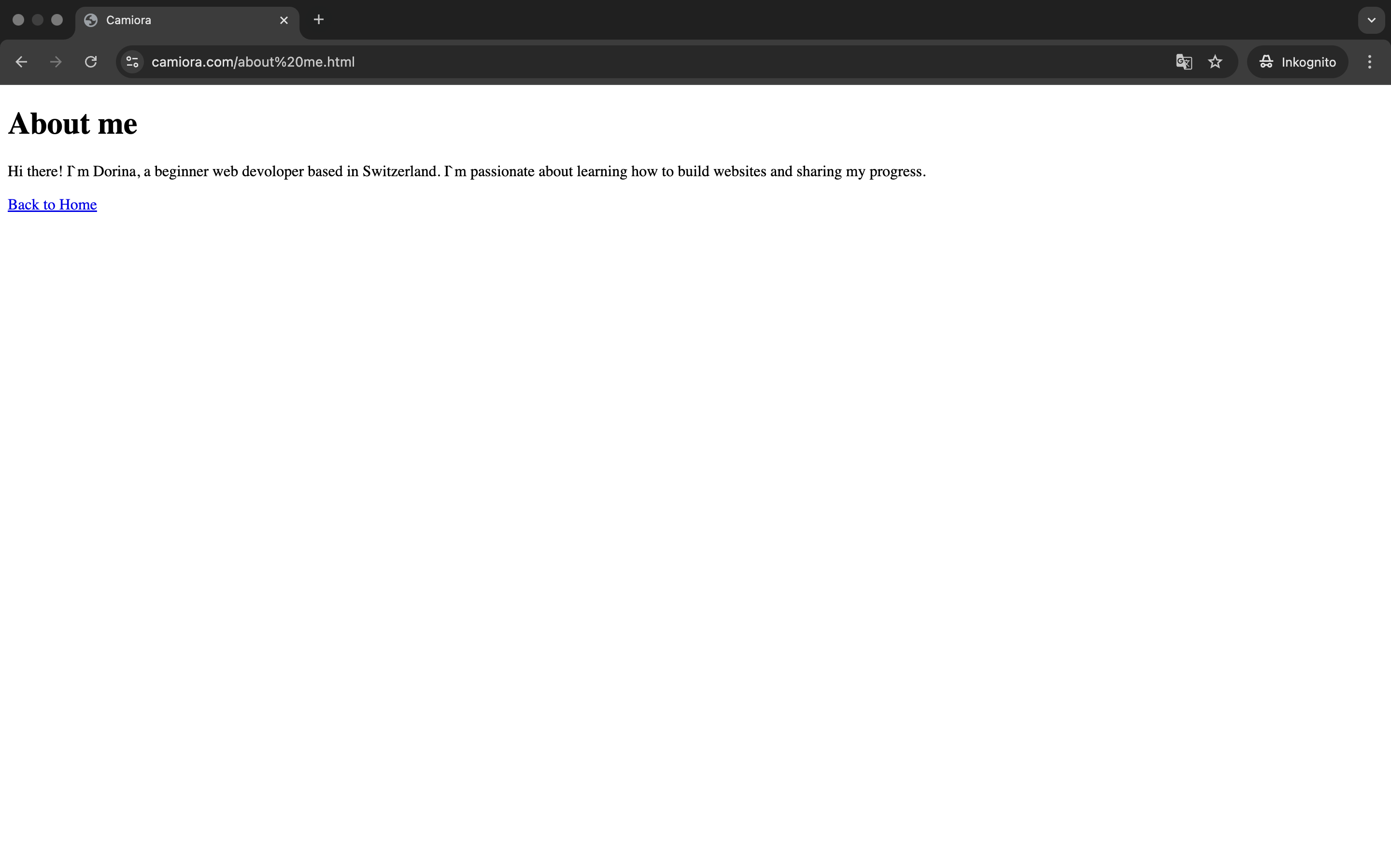 About me page