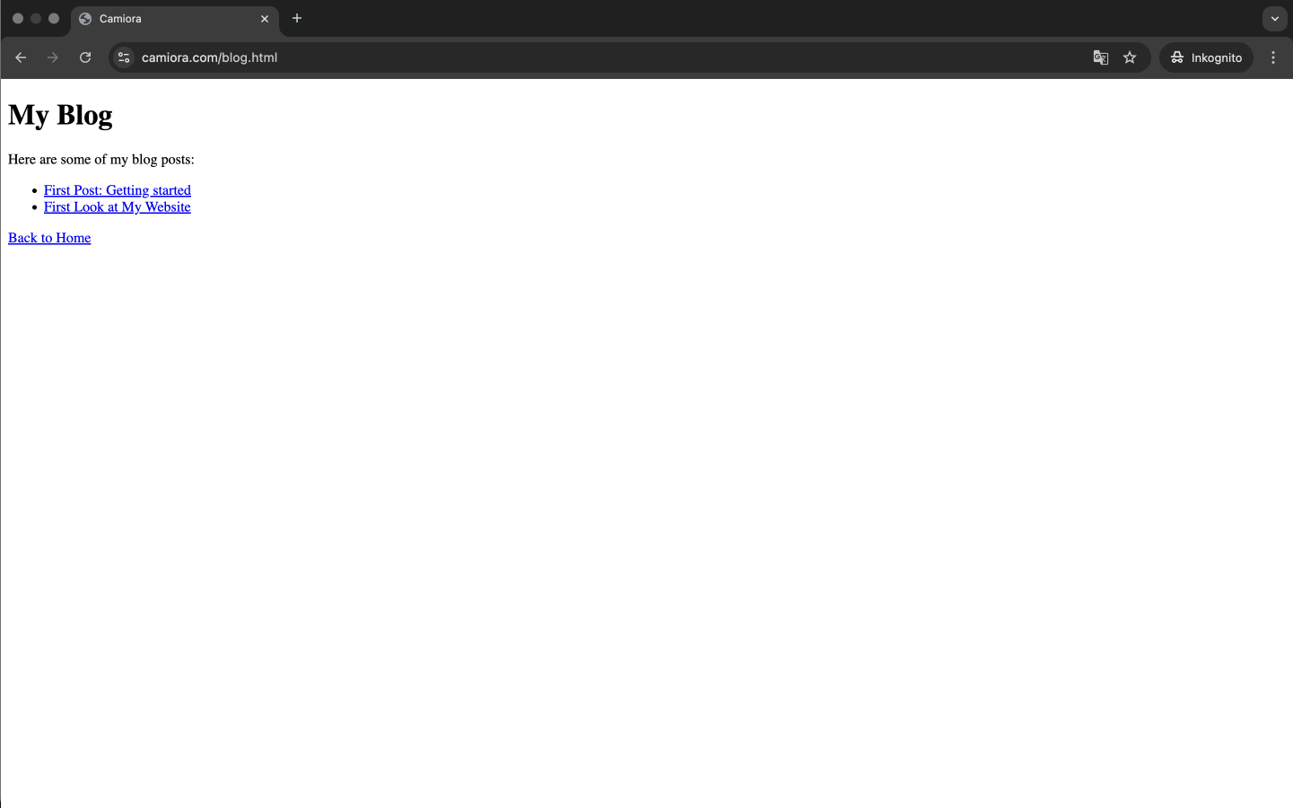Blog page
